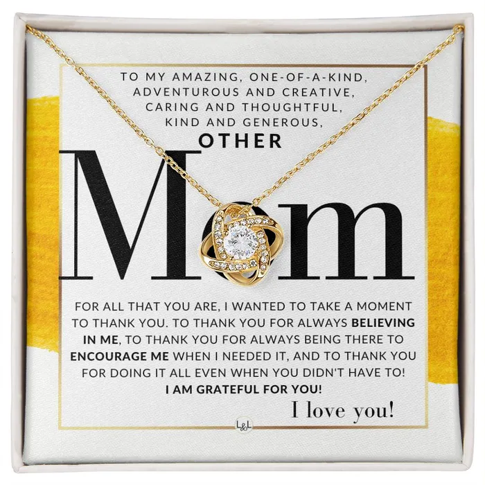 Necklaces ShineOn Fulfillment Gift For Your Other Mom Present for Stepmom Bonus Mom Second Mom Unbiological Mom or Other Mom Great For Mothers Day Christmas Her Birthday Or As An Encouragement Gift