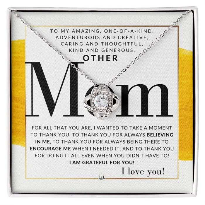 Necklaces ShineOn Fulfillment Gift For Your Other Mom Present for Stepmom Bonus Mom Second Mom Unbiological Mom or Other Mom Great For Mothers Day Christmas Her Birthday Or As An Encouragement Gift
