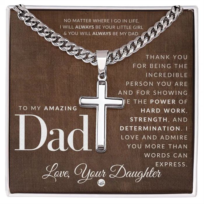 Necklaces ShineOn Fulfillment Gift To Father From Daughter Mens Chain with Engravable Cross Necklace Christian Jewelry For Dad For Fathers Day Christmas or His Birthday Necklaces ShineOn Fulfillment Gift To Father From Daughter Mens Chain with Engravable Cross Necklace Christian Jewelry For Dad For Fathers Day Christmas or His Birthday