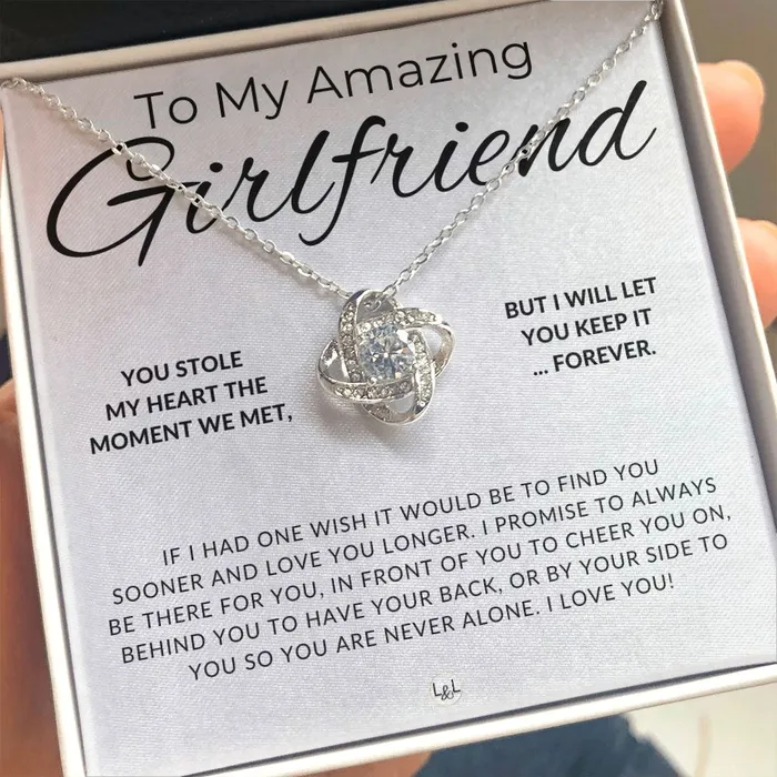 Necklaces ShineOn Fulfillment My Girlfriend You Stole My Heart Thoughtful and Romantic Gift for Her Soulmate Necklace Christmas Valentines Birthday or Anniversary Gifts