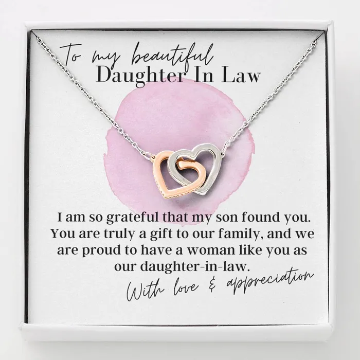 Necklaces ShineOn Fulfillment To My Beautiful Daughter In Law Interlocking Hearts Pendant Necklace Necklaces ShineOn Fulfillment To My Beautiful Daughter In Law Interlocking Hearts Pendant Necklace
