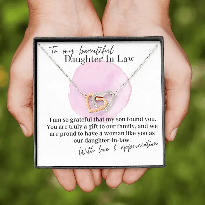 Necklaces ShineOn Fulfillment To My Beautiful Daughter In Law Interlocking Hearts Pendant Necklace
