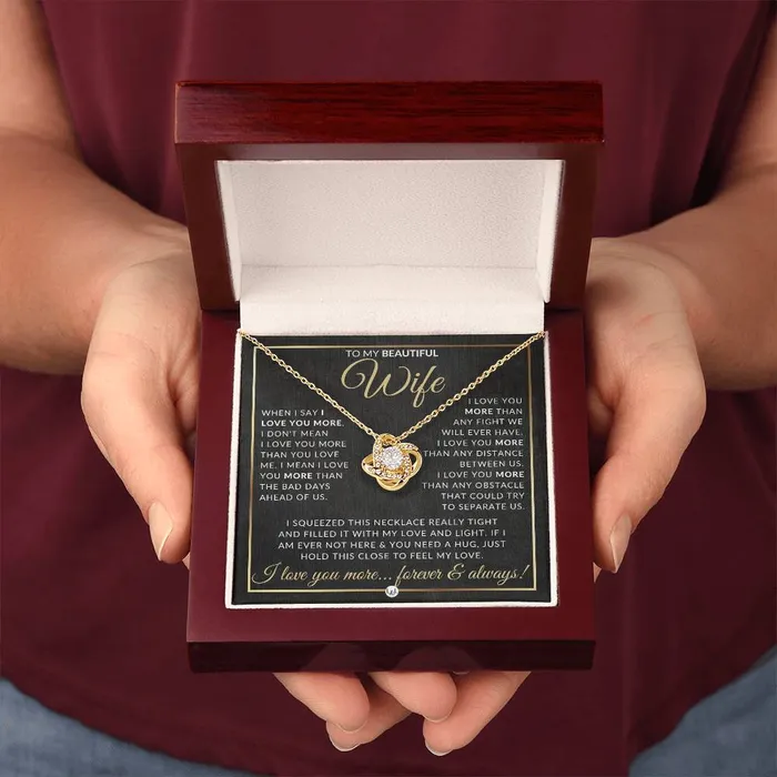 Necklaces ShineOn Fulfillment To My Beautiful Wife Pendant Necklace Sentimental and Romantic Christmas Gift Valentines Day Birthday or Anniversary Present