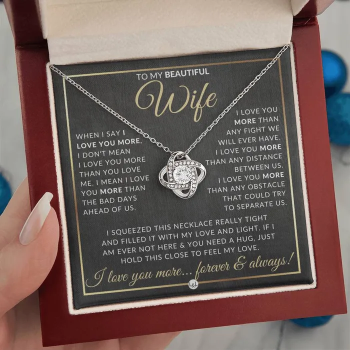 Necklaces ShineOn Fulfillment To My Beautiful Wife Pendant Necklace Sentimental and Romantic Christmas Gift Valentines Day Birthday or Anniversary Present
