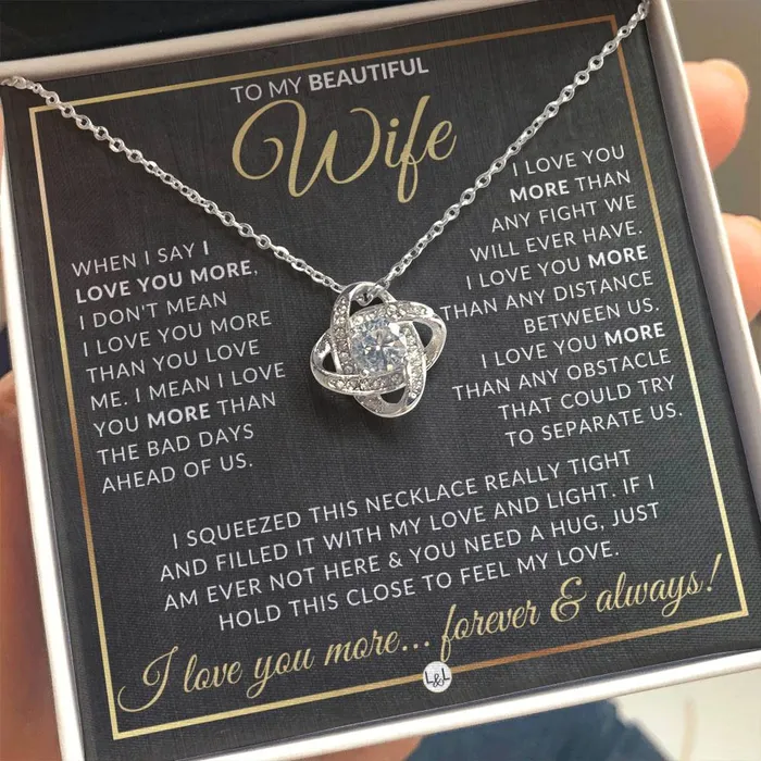 Necklaces ShineOn Fulfillment To My Beautiful Wife Pendant Necklace Sentimental and Romantic Christmas Gift Valentines Day Birthday or Anniversary Present
