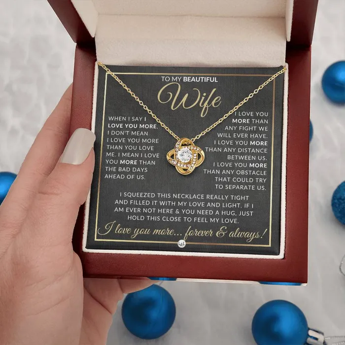 Necklaces ShineOn Fulfillment To My Beautiful Wife Pendant Necklace Sentimental and Romantic Christmas Gift Valentines Day Birthday or Anniversary Present
