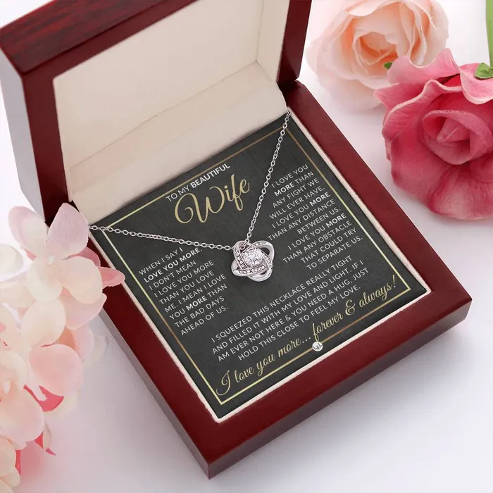 Necklaces ShineOn Fulfillment To My Beautiful Wife Pendant Necklace Sentimental and Romantic Christmas Gift Valentines Day Birthday or Anniversary Present
