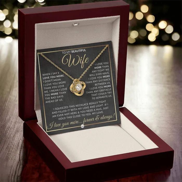 Necklaces ShineOn Fulfillment To My Beautiful Wife Pendant Necklace Sentimental and Romantic Christmas Gift Valentines Day Birthday or Anniversary Present