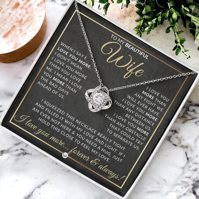 Necklaces ShineOn Fulfillment To My Beautiful Wife Pendant Necklace Sentimental and Romantic Christmas Gift Valentines Day Birthday or Anniversary Present