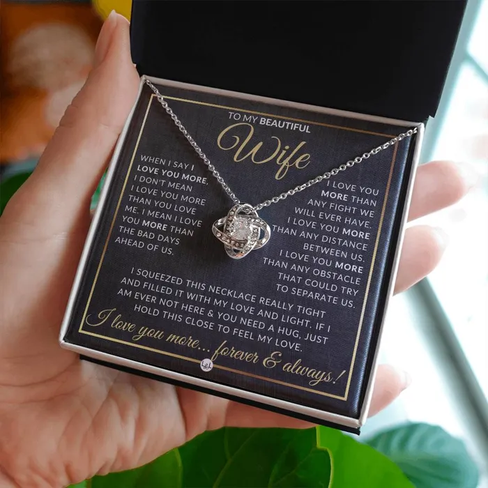 Necklaces ShineOn Fulfillment To My Beautiful Wife Pendant Necklace Sentimental and Romantic Christmas Gift Valentines Day Birthday or Anniversary Present