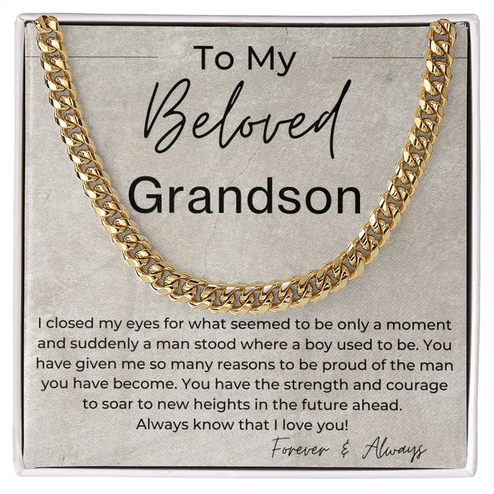 Necklaces ShineOn Fulfillment You Have The Strength And Courage To Soar Gift for My Grandson Cuban Linked Chain Necklace Necklaces ShineOn Fulfillment You Have The Strength And Courage To Soar Gift for My Grandson Cuban Linked Chain Necklace