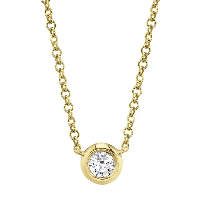 Necklaces SHY CREATION Shy Creation 14K Yellow Gold 020ctw Solitaire Style Necklace