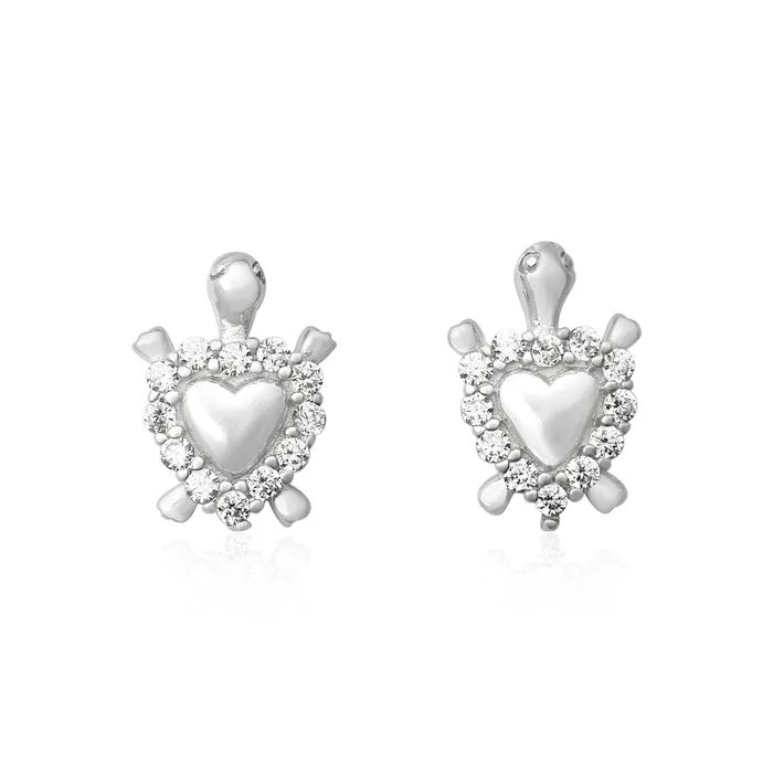 Necklaces Teeda MAZ8099 Turtle Heart CZ Earring Pendant Necklace Set