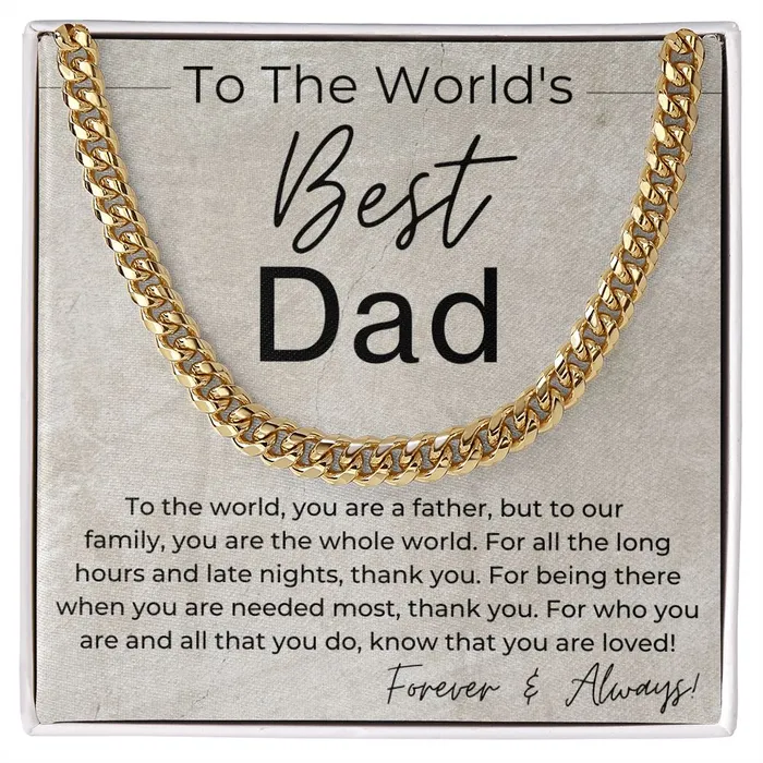 Necklaces The Worlds Best Dad Gift for Dad Linked Chain Necklace ShineOn Fulfillment Necklaces The Worlds Best Dad Gift for Dad Linked Chain Necklace ShineOn Fulfillment