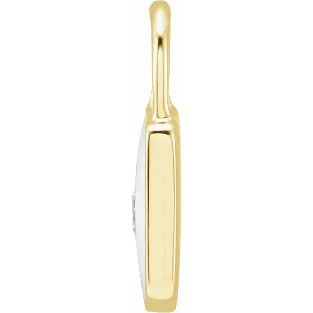 Necklaces UNLOCK Your Potential Enameled Natural Diamond Lock CharmPendant 14K White Yellow Rose 302 Fine Jewelry