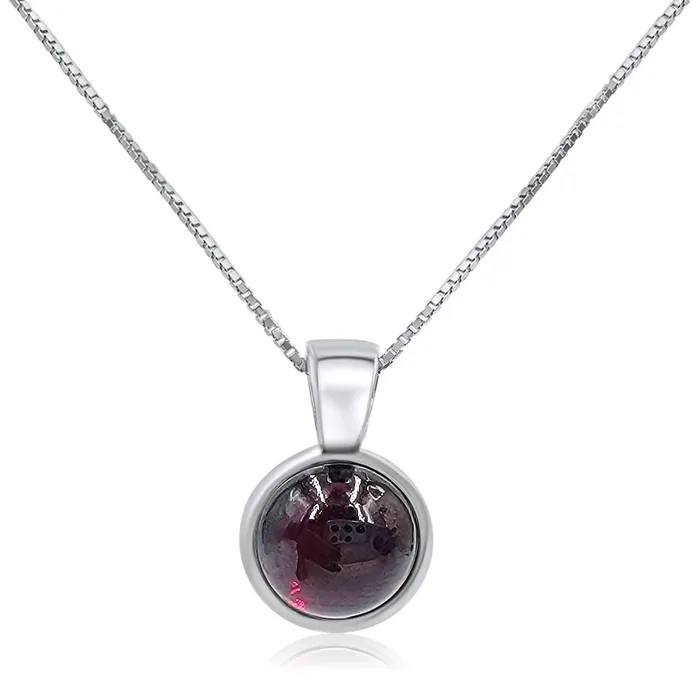 Necklaces Uniquelan Jewelry Real Garnet Bezel Necklace Necklaces Uniquelan Jewelry Real Garnet Bezel Necklace