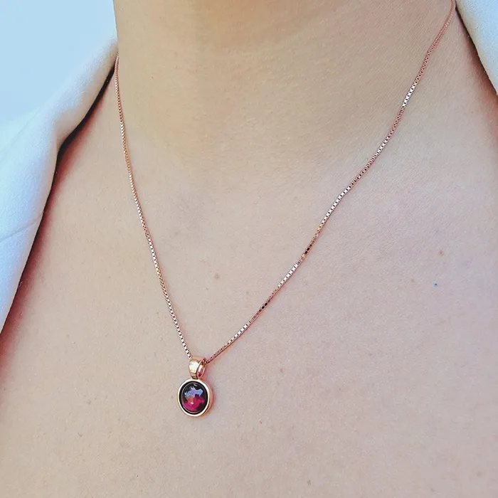 Necklaces Uniquelan Jewelry Real Garnet Bezel Necklace Necklaces Uniquelan Jewelry Real Garnet Bezel Necklace