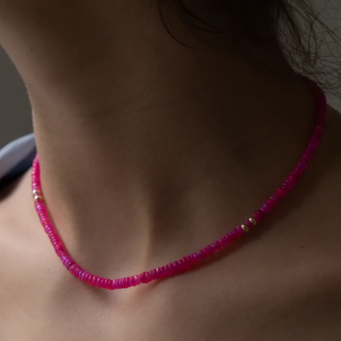Neon Pink opal necklace Vivien Frank Designs Necklaces
