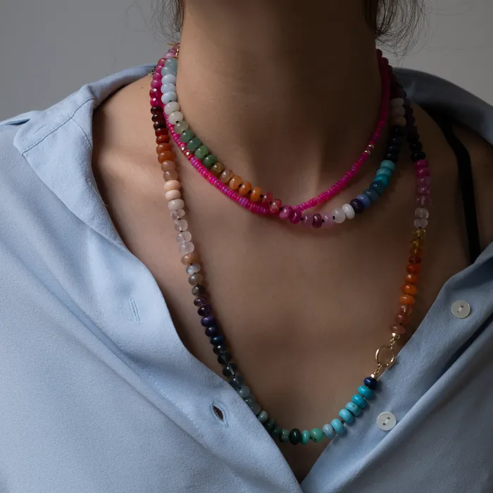 Neon Pink opal necklace Vivien Frank Designs Necklaces