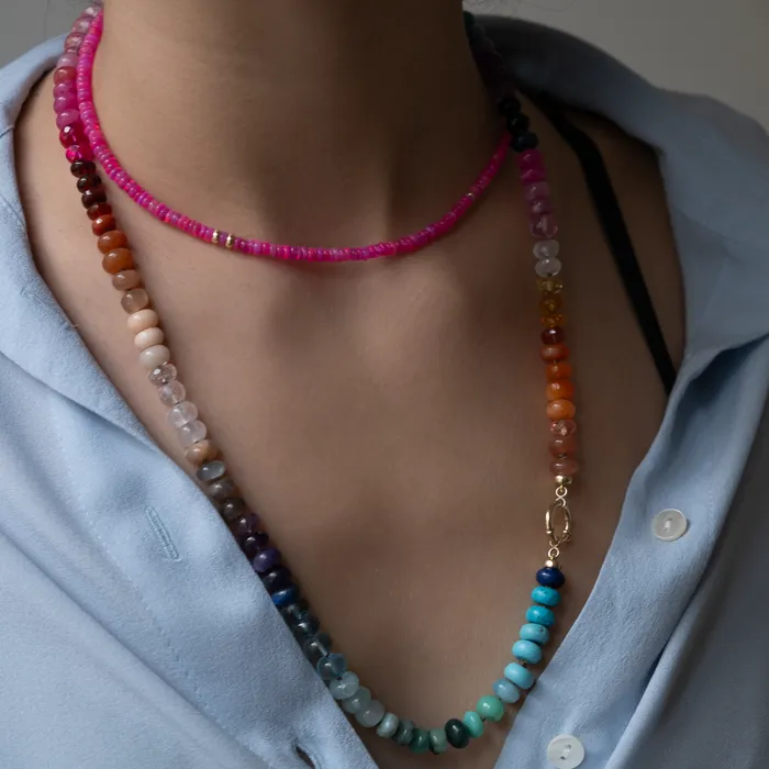 Neon Pink opal necklace Vivien Frank Designs Necklaces