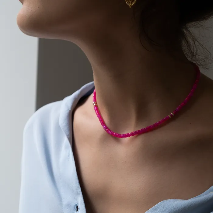 Neon Pink opal necklace Vivien Frank Designs Necklaces
