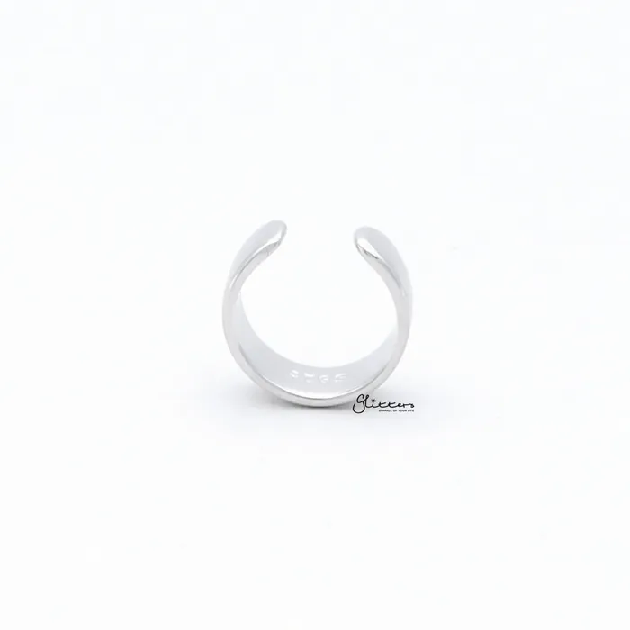 Non Pierced Sterling Silver Conch Ear Cuff Silver Glitters Earrings