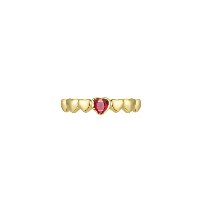 pau jewelry Rings Red hearts ring