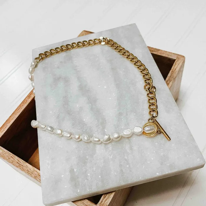 Pearled Chain Necklace WATERPROOF Wholesale Jewelry Necklaces