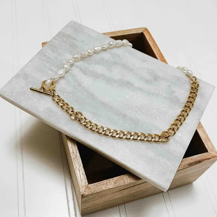 Pearled Chain Necklace WATERPROOF Wholesale Jewelry Necklaces