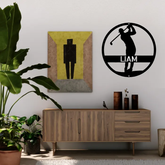 Personalized Golfer Metal Sign Personalized Golf Sign Personalized Golf Decor Golf Wall Art Bar Sign Metal Golf Sign Golf Gifts for Men My Easy Monogram Necklaces