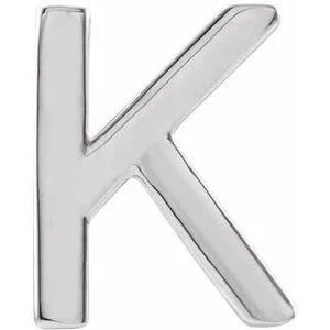 Personalized Initial Wear Everyday Stud Earring Solid Sterling Silver AZ 302 Fine Jewelry Earrings