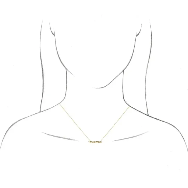 Petite Mama Script 16 or 18 Necklace Solid 14K Gold Platinum or Silver 302 Fine Jewelry Necklaces