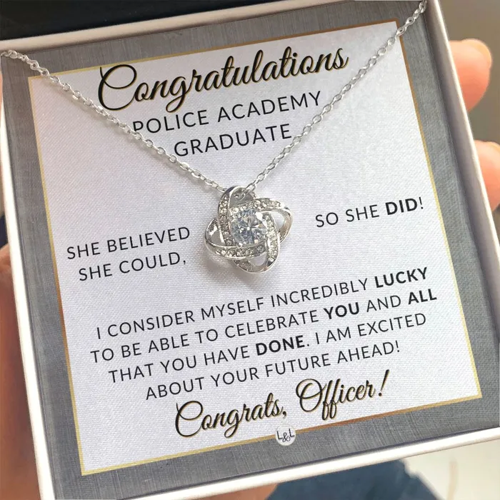 Police Officer Gift Graduation Gift Necklace Police Academy Graduation Gift New Police Officer Gift Police Women Gift Meaningful Milestone Necklace 2024 Graduation Gift For Her ShineOn Fulfillment Necklaces