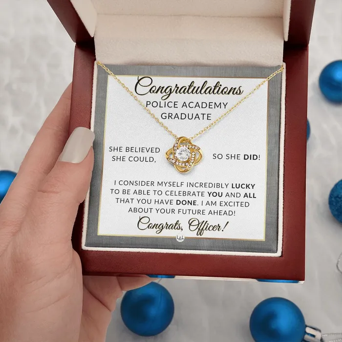 Police Officer Gift Graduation Gift Necklace Police Academy Graduation Gift New Police Officer Gift Police Women Gift Meaningful Milestone Necklace 2024 Graduation Gift For Her ShineOn Fulfillment Necklaces