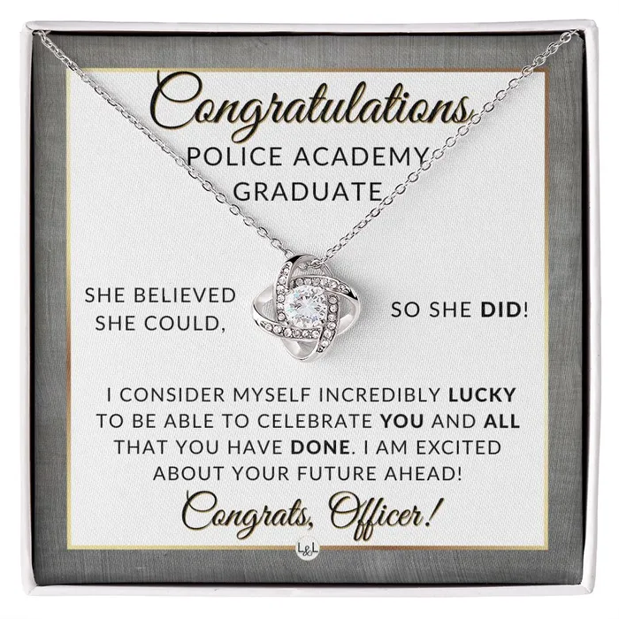 Police Officer Gift Graduation Gift Necklace Police Academy Graduation Gift New Police Officer Gift Police Women Gift Meaningful Milestone Necklace 2024 Graduation Gift For Her ShineOn Fulfillment Necklaces