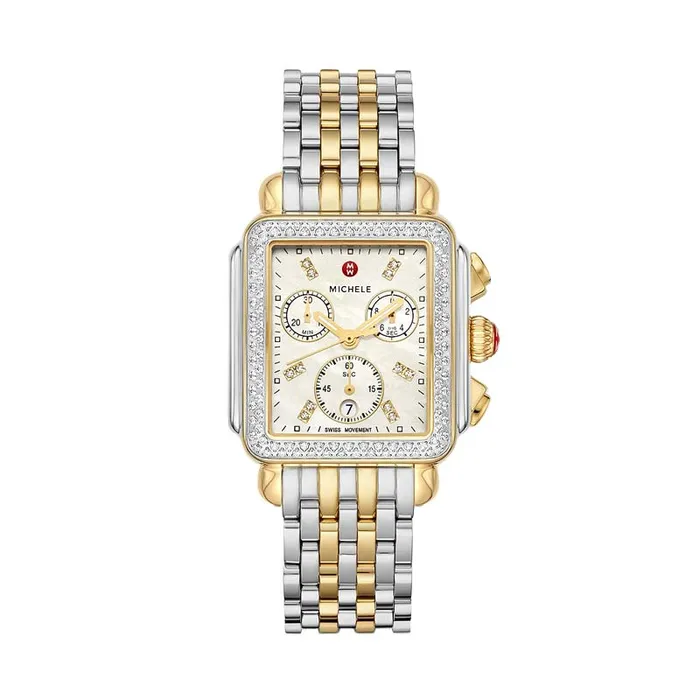 PreStyled Sets Deco TwoTone 18k Gold Diamond Watch 33mm MICHELE WATCH COMPANY PreStyled Sets Deco TwoTone 18k Gold Diamond Watch 33mm MICHELE WATCH COMPANY