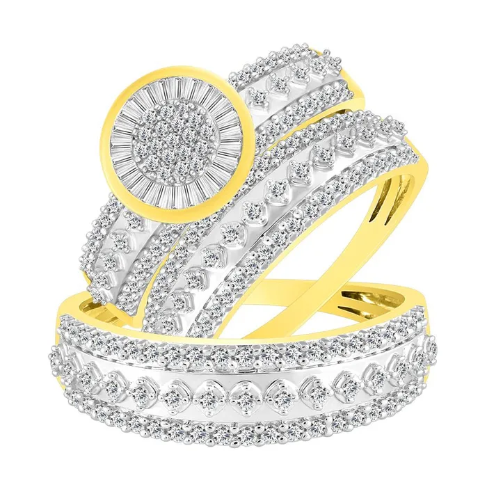 PreStyled Sets LADIES TRIOS 100CT ROUNDBAGUETTE DIAMOND 10K YELLOW GOLD AV PreStyled Sets LADIES TRIOS 100CT ROUNDBAGUETTE DIAMOND 10K YELLOW GOLD AV