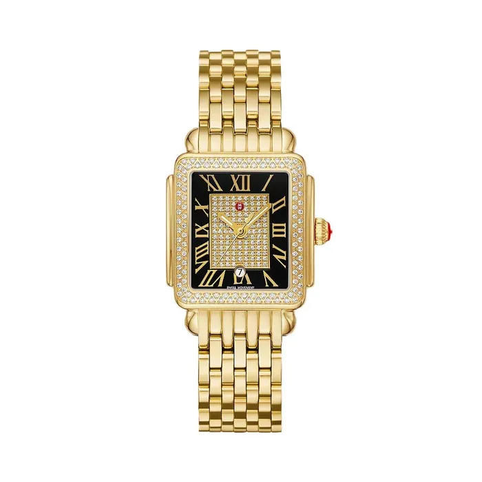 PreStyled Sets MICHELE WATCH COMPANY Limited Edition Deco Madison Mid 18K GoldPlated Stainless Steel Diamond Watch 31mm PreStyled Sets MICHELE WATCH COMPANY Limited Edition Deco Madison Mid 18K GoldPlated Stainless Steel Diamond Watch 31mm