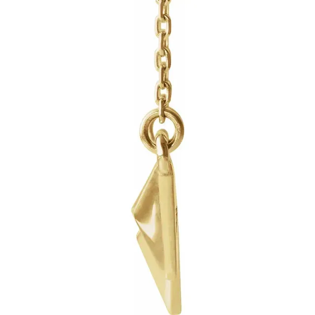 Pyramid Geometric 1618 Necklace 14K Yellow Rose White Gold Platinum Silver Storyteller by Vintage Magnality Necklaces