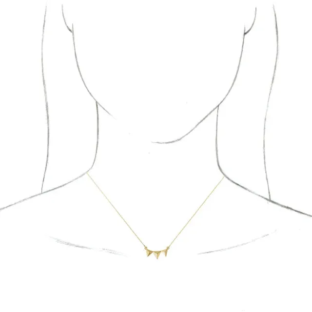 Pyramid Geometric 1618 Necklace 14K Yellow Rose White Gold Platinum Silver Storyteller by Vintage Magnality Necklaces