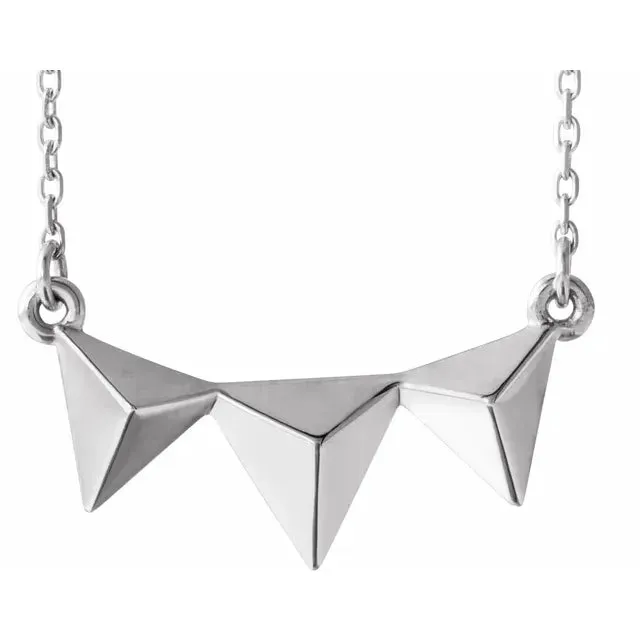 Pyramid Geometric 1618 Necklace 14K Yellow Rose White Gold Platinum Silver Storyteller by Vintage Magnality Necklaces
