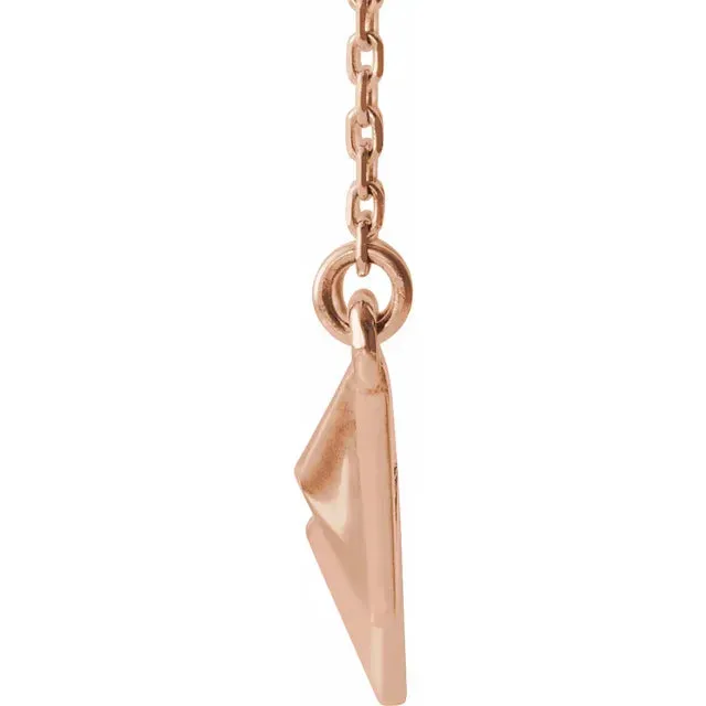 Pyramid Geometric 1618 Necklace 14K Yellow Rose White Gold Platinum Silver Storyteller by Vintage Magnality Necklaces