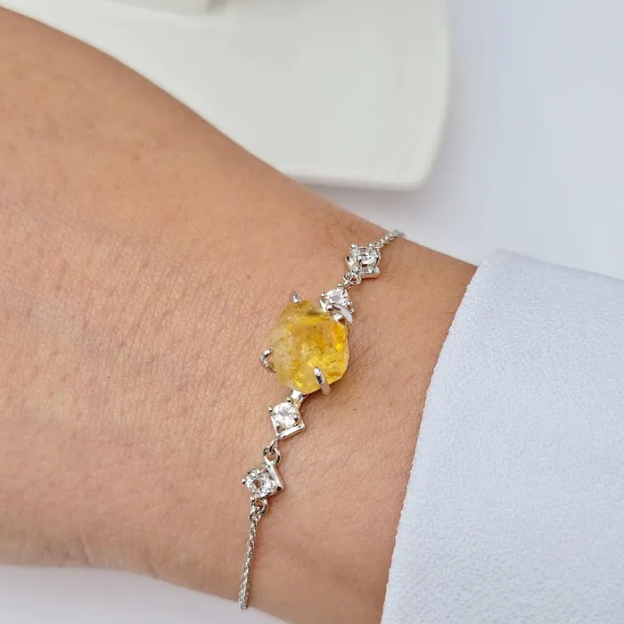 Raw Citrine Crystal Bracelet Uniquelan Jewelry Bracelets