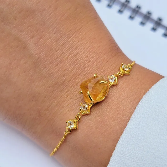 Raw Citrine Crystal Bracelet Uniquelan Jewelry Bracelets