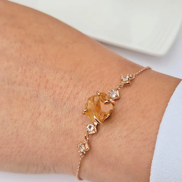 Raw Citrine Crystal Bracelet Uniquelan Jewelry Bracelets