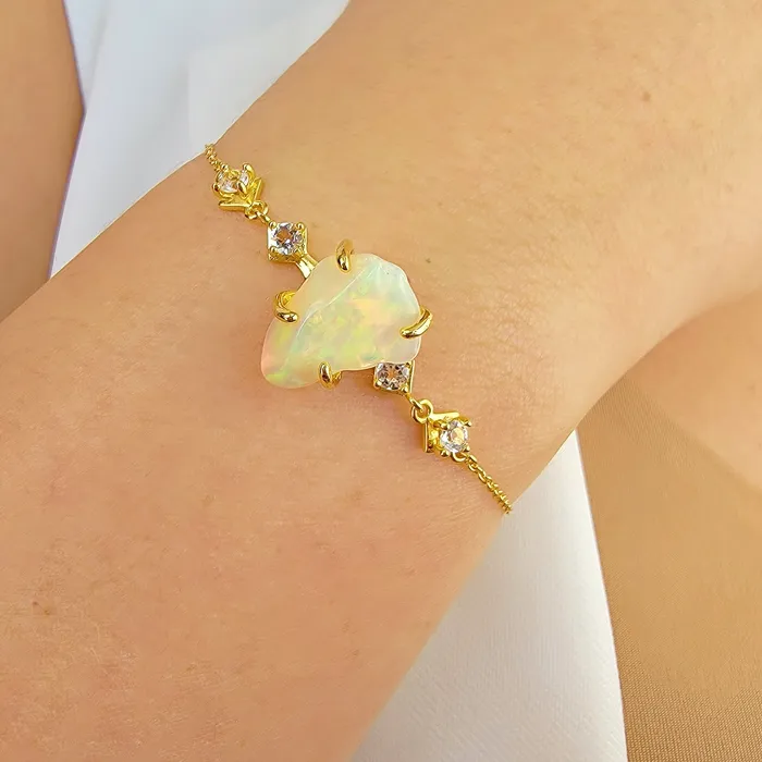 Raw Fire Opal Bracelet Uniquelan Jewelry Bracelets