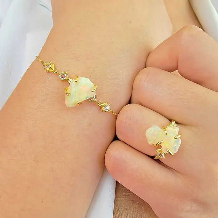 Raw Fire Opal Bracelet Uniquelan Jewelry Bracelets