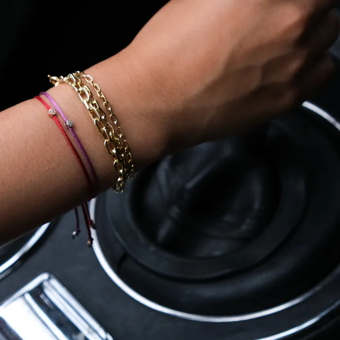Rectangle Link Bracelet in 14k solid gold Vivien Frank Designs Bracelets