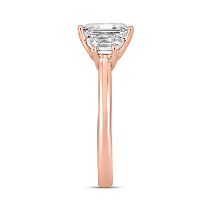 Rings 14K ROSE GOLD 34CT ROUNDTRAPEZOID DIAMOND LADIES RING CENTER STONE EMERALD DIAMOND 2CT Ethos Rings 14K ROSE GOLD 34CT ROUNDTRAPEZOID DIAMOND LADIES RING CENTER STONE EMERALD DIAMOND 2CT Ethos