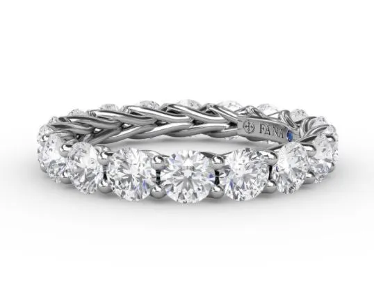 Rings 14K White Gold 288ctw Diamond Eternity Band Featuring a Polished Finish FANA